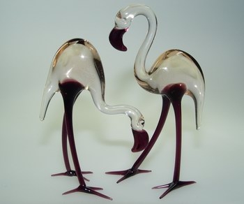 Flamingopaar klein rose- violett