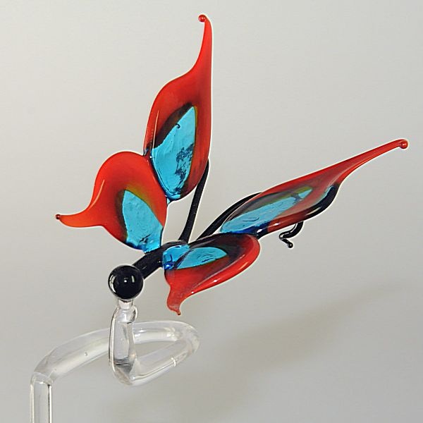 Orchideenstab 'Schmetterling', blau-rot , -Neu-
