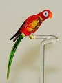 Blumenstab Papagei ohne Fl&uuml;gel, kristall-rot-gr&uuml;n  -NEU-