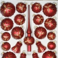 WEIHNACHTSSCHMUCK - Baumschmuck - weinrot matt Waffelm.
