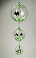 Lichtm&uuml;hlenkette Kugelform, 3 St&uuml;ck, handgemalt, 'Bea', gr&uuml;n
