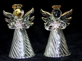 Glas-Engel, 2er Packung silber-klar mit Stern