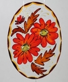 Fensterbild 6002, oval, handgem. 'Herbst' m.Glassteinen