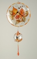 Glaslinse, mit LM und Tropfen Schmetterl., orange-wei&szlig;