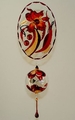 Fensterbild 6010 LM u.Tropfen, neue Orchidee, rot-orange