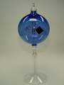 Lichtm&uuml;hle mit Fu&szlig; &Oslash; 80 mm, Kugel blau, Fu&szlig; glasklar