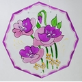 Fensterbild (Nr.6024) achteck, flieder-violett, 'Mohn'