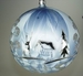 Dekorkugel 15 cm, Eislack lichtblau Landschaft