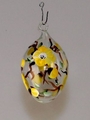 Osterei, handbemalt, Kirschbl&uuml;te gelb
