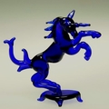 Einhorn auf Sockel, klein, blau