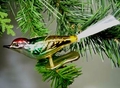Mini Vogel,  Glasschwanz, Nr. 286, silber,gold,rot,gr&uuml;n