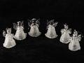 Glas-Engel-Set, 6teilig zum H&auml;ngen und Stellen, gezuckert