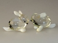 Hasenpaar - 2 - Stück, klein, kristall-weiß