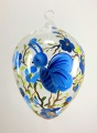 Osterei groß Schmetterling mit Blumen, blau
