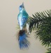 kleiner Vogel, gespritzt, Naturfeder, türkis-blau  -Neu-