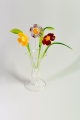 Blumenstecker mit Glas, 3 Blumen, 3 Glasblätter