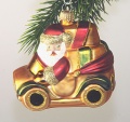 Weihnachtsmann im Auto,  mundgeblasen und handgemalt  -NEU-