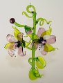 Orchideenranke mit 2 Blüten  violett-weiß
