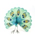Pfau mit Glasfaserrad grün-türkis