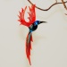 Kolibri hängend, 210,   aquablau- rot,