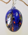 Osterei blau mit Öse Glasmacherarbeit
