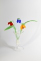 Blumenstecker mit Glas, 3 Blumen, 3 Glasblätter