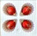 Oliven klein, rot matt, Waffelmuster