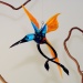 Wundersülfe, Vogel hängend, aquablau-orange