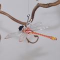 Libelle hängend, Klarglas, Fadenglas, orange