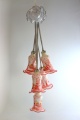 Leuchtgehänge 5-tlg.Glocken Delft pink/weiß
