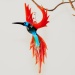 Kolibri hängend, 210,   aquablau- rot,