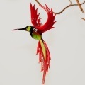 Kolibri hängend,  grün/ rot