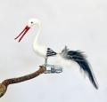 Storch mit ge&ouml;ffnetem Schnabel