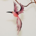 Kolibri hängend, weiß/violett