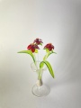 Blumenstecker mit Glas, 3 Adventsterne, 3 Glasblätter