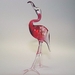 Flamingo stehend, Kopf nach oben, rosalin Klarglas