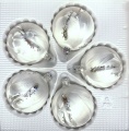 Kugeln 6 cm, Eiswei&szlig; Silberschweif