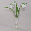 Blumenstecker mit Glas, 3 Schneeglöckchen, 3 Glasblätter