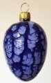 Osterei Federlack blau  mundgeblasen