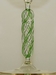 Lichtmühle Fuß geflochten hellgrün, Kugel Klarglas  Ø 8 cm,