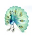 Pfau mit Glasfaserrad grün-türkis