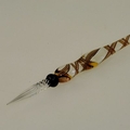 Glasschreiber aus feinem Fadenglas, gelb-schwarz-gold