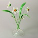 Blumenstecker mit Glas, 3 Blumen, 3 Glasblätter