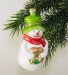 Schneeman mit Möhre Kranz, Hut grün, roter Schal   -NEU-