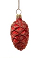 Tannenzapfen weihnachtsrot Goldglimmer