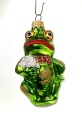 Frosch mit Schleife gr&uuml;n