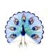 Pfau mit Glasfaserrad blau-lila-grün